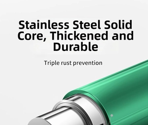 Close-up of rust-proof stainless steel core drying rack clip with green coating