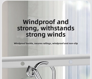Detailed close-up showing the windproof buckle of a stainless steel drying rack