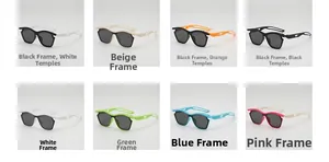 Multiple color options for kids sports sunglasses with trendy polygonal frames
