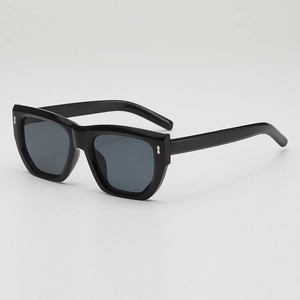 Retro Square Polygon Sunglasses With PC Frame AC Lens UV Protection Metal Rivet Fashion Eyewear For Men Women Unisex