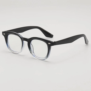 Retro Round Glasses Frame With PC Frame AC Lens Metal Rivets Ultra Light Plain Clear Lens Korean Vintage Fashion For Women Men