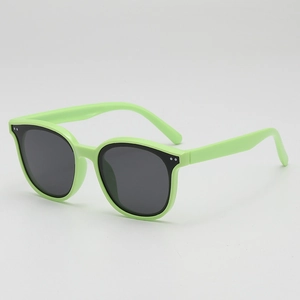 Lunettes de soleil rétro vert néon pour enfants avec protection UV400 et verres noirs