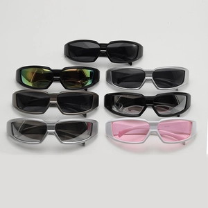 Detailed collection of Y2K sporty wrap sunglasses in various metallic frames and lenses