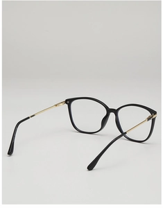 Detailed view of black and gold frames showing inner temple size and metal hinge
