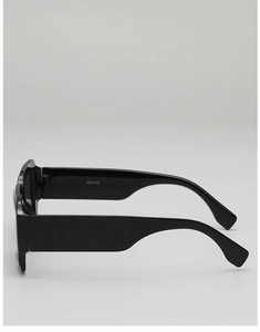 Detail view of stylish square sunglasses featuring wide temples with model number WF1288