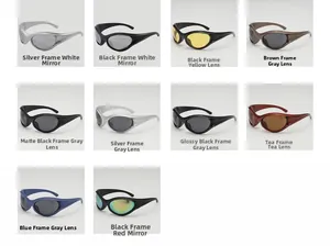 Y2K punk wrap sunglasses color collection showing various frame and lens options