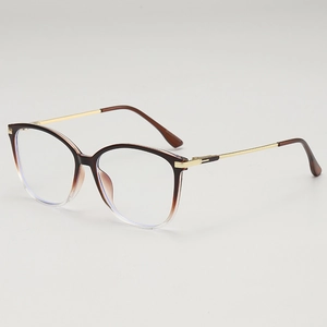 Classic tortoiseshell gradient frame glasses with slim gold metal temples for women