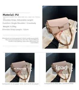 Detail of nude pink PU leather crossbody bag with textured adjustable rope strap