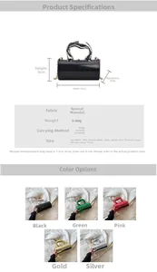 Detaillierte Größenangaben für die zylindrische Handtasche mit Metallgriff und Kette