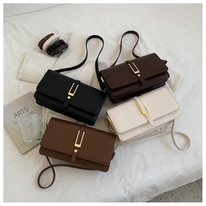 Borsa A Spalla In Pelle PU Vintage Da Donna Borsa A Tracolla Minimalista Con Patta Quadrata E Fibbia In Metallo Chic