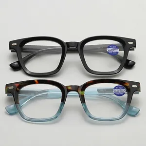 Vintage Square Reading Glasses PC Frame AC Lens Anti Blue Light HD Vision Fashionable Elegant For Women And Men