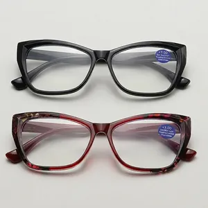 Reading Glasses Cat Eye PC Frame AC Lens Anti Blue Light Fashion Presbyopic Eyewear For Seniors Elegant Lightweight