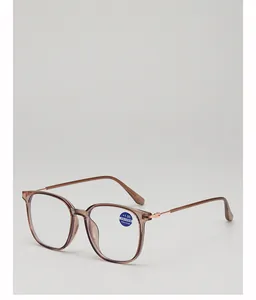 Detail of anti-blue light reading glasses with +1.00 power and rose gold metal temples