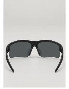 Vue arrière de lunettes de soleil sport enfant noires avec verres gris et nez antidérapant