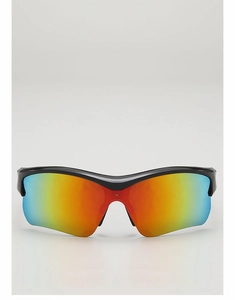 Lunettes de cyclisme pour enfants avec monture noire et verres dégradés orange-vert