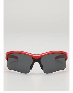 Lunettes de sport profilées rouges pour enfants avec verres gris pour vélo et plein air