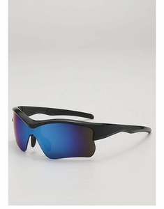 Détail des verres polarisés bleu-violet sur lunettes de soleil de sport pour enfants