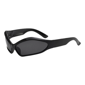 Kids vintage black cat-eye sunglasses with UV protection in a trendy Y2K sporty style