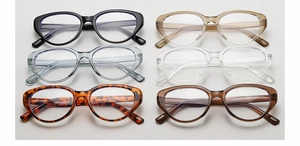 Detailed comparison of six vintage cat-eye sunglass frames in various stylish colors