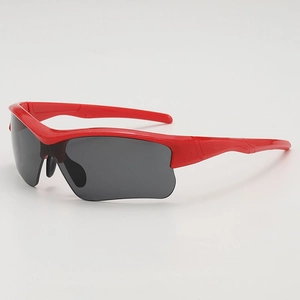 Lunettes de soleil sport pour enfants avec monture rouge et verres anti-UV