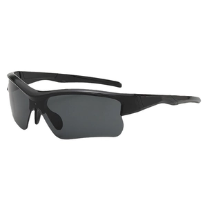 Lunettes de cyclisme sport pour enfants 2025 avec monture noire et verres UV gris
