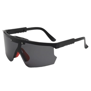 Kids sports cycling goggles with matte black frame and flip-up grey protective lenses
