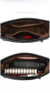 Internal structure of litchi texture shoulder bag with pockets for daily essentials