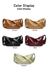 Polished oil wax leather tote bags shown in five elegant colors on white background