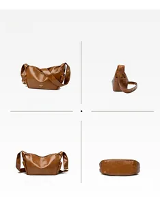 Detailed views of khaki faux leather tote bag showing side, front, back and bottom angles