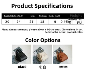 Tableau des tailles détaillé pour sac à dos minimaliste en similicuir avec mesures