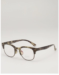 Close-up of tortoise shell browline glasses with UV400 CE protection lenses
