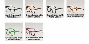 Detailed grid view showcasing cat eye sunglasses frames in six stylish colors and patterns