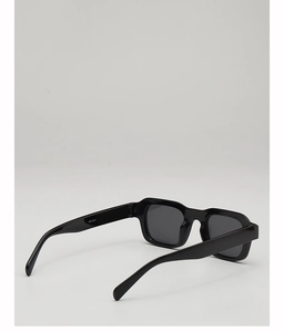 Detail view of square black sunglasses showing model WF1273 printed on the inner temple