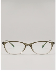Close-up of translucent grey-brown TR90 square cat-eye frame showing smooth polished texture