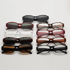 Collection of square leopard print sunglasses and frames in various trendy colors