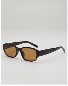 Side view of trendy leopard-style sunglasses with sleek black frames and brown lenses