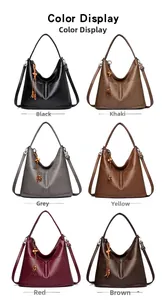 Collection de sacs hobo en six couleurs avec de longs glands et une large bandoulière