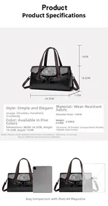 Tabella taglie per borsa a mano coccodrillo 34,5x19,5x11cm con confronto delle dimensioni