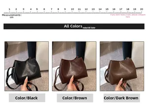 Detailed comparison of vintage leather crossbody bags in black, brown, and coffee colors