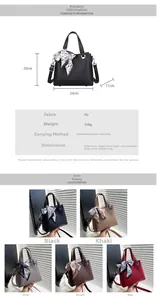 Detailed view of PU leather tote with dimensions 24x20x11cm and decorative silk scarf