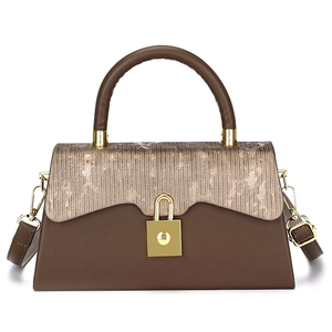Borsa A Tracolla Da Donna In Pelle PU Borsa A Mano Trapezoidale Alla Moda Con Patta Trama Chiusura Dorata Elegante