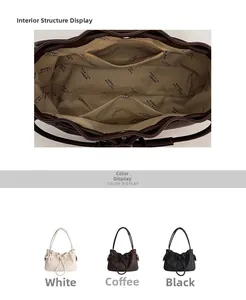 Detail of the drawstring tote interior with zip pocket and three color options