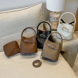 Sac Seau Rétro Minimaliste Pour Femmes En Cuir PU Grainé Avec Petite Pochette Sac À Épaule Bandoulière