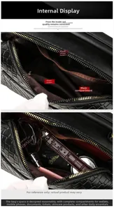 Vue interne du sac en croco avec compartiment zippé et pochette pour téléphone portable