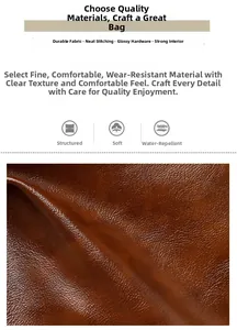 Macro shot of waterproof brown leather with soft texture and durable stitching detail