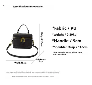 Detaillierte Größenangaben für die Vintage PU-Leder Beuteltasche mit Maßen und Gewicht