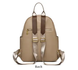 Detail of the large capacity backpack rear view showing adjustable straps and back zipper pocket