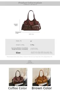 Detailed size specifications for the vintage motorcycle bag with brown leather texture