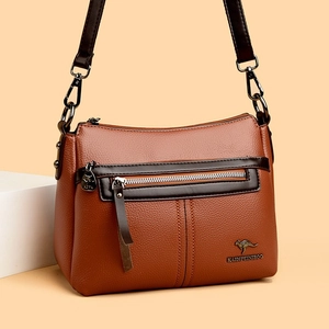 Women Handbag Lychee Grain PU Leather Contrast Color Shoulder Crossbody Bag Detachable Strap Elegant Fashion Daily