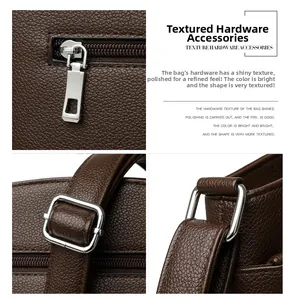 Close-up of silver metal hardware and lychee grain leather texture on shoulder bag